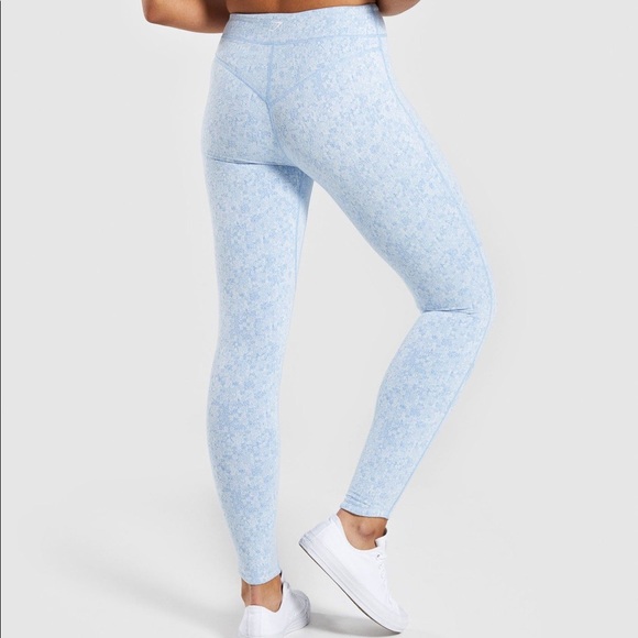 Gymshark Fleur Texture Leggings Blue 